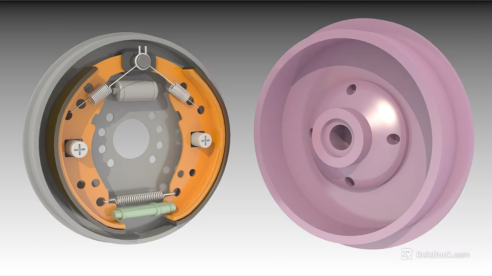 Industrial Mechanical Component Featuring Orange Internal Structure And Pink Perforated Casing 3d model 