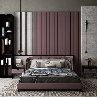 Bedroom double bed 3d model