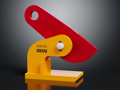 SEIKI Household Kitchen Cutting Tool With Red Blade And Yellow Base Design 3d model