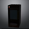 Vintage Dark Brown Electric Oven With Control Panel And Glass Door