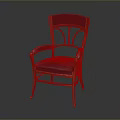 Elegant Wooden Frame Armchair With Blue Velvet Upholstered Seat And Curved Backrest