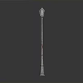 Outdoor Street Lamp With Blue Lampshade And Metal Pole Design