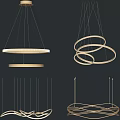 Modern Chandelier Designs with Circular Rings Linear Shapes and Metal Frames