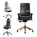 Ergonomic Modern Office Chair With Adjustable Armrests Gold Base Design 3d model