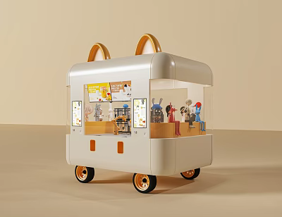 Cream wind dining car coffee milk tea mobile dining car mechanical arm milk tea robot mobile dining car coffee machine milk tea machine 3d model