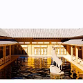 Traditional Ancient Chinese Architecture Courtyard Design With Gray Roofs And Open Spaces