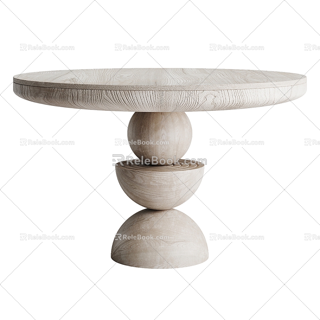 Sonali solid wood dining table 3d model