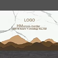 Modern Background Wall with Marble Texture LOGO and Mountain Shaped Decoration 3d model