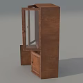 Wooden Curio Cabinet With Glass Doors Open Lower Cabinet Showcasing Books And Decorative Items