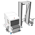 Public Facility Security Equipment With Walk Through Metal Detector And Baggage Scanner 3d model