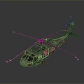 3D Rendered Military Transport Helicopter With Rotor Blades And Cockpit