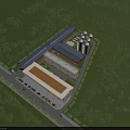 Modern Industrial Factory Building Exterior Design With Glass Curtain Wall Steel Structure And Green Lawn
