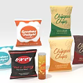 Various Flavored Snacks Including Chips And Savory Hot Spicy Options