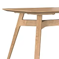 Modern Wooden Dining Table Featuring Sleek Design and Unique Geometric Legs 3d model