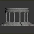 Detailed Circular Stone Architectural Structure With Multiple Columns And Steps On Pedestal 3d model