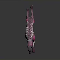 Dynamic Pink And Purple Dog With Mechanical Skeleton Running In Glowing