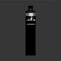 Sleek Black Vaping Device With Blue LED Light And Transparent Atomizer Tank