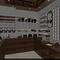 Elegant Jewelry Store Interior With Wooden Counters Display Shelves And Lighting
