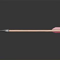 Handcrafted Traditional Arrow With Wooden Handle Metal Arrowhead And Pink Fletching