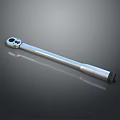 Silver Metal Torque Wrench Hardware Tool With Long Handle And Reflective Surface 3d model