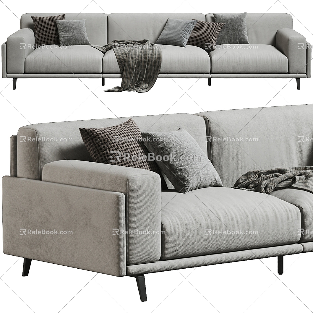 Double sofa sofa leisure sofa 3d model