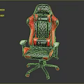 Red And Black Ergonomic Gaming Chair With Diamond Stitch Pattern And Adjustable Armrests