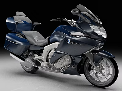 Blue Motorcycle With Sleek Design And Comfortable Seats 3d model