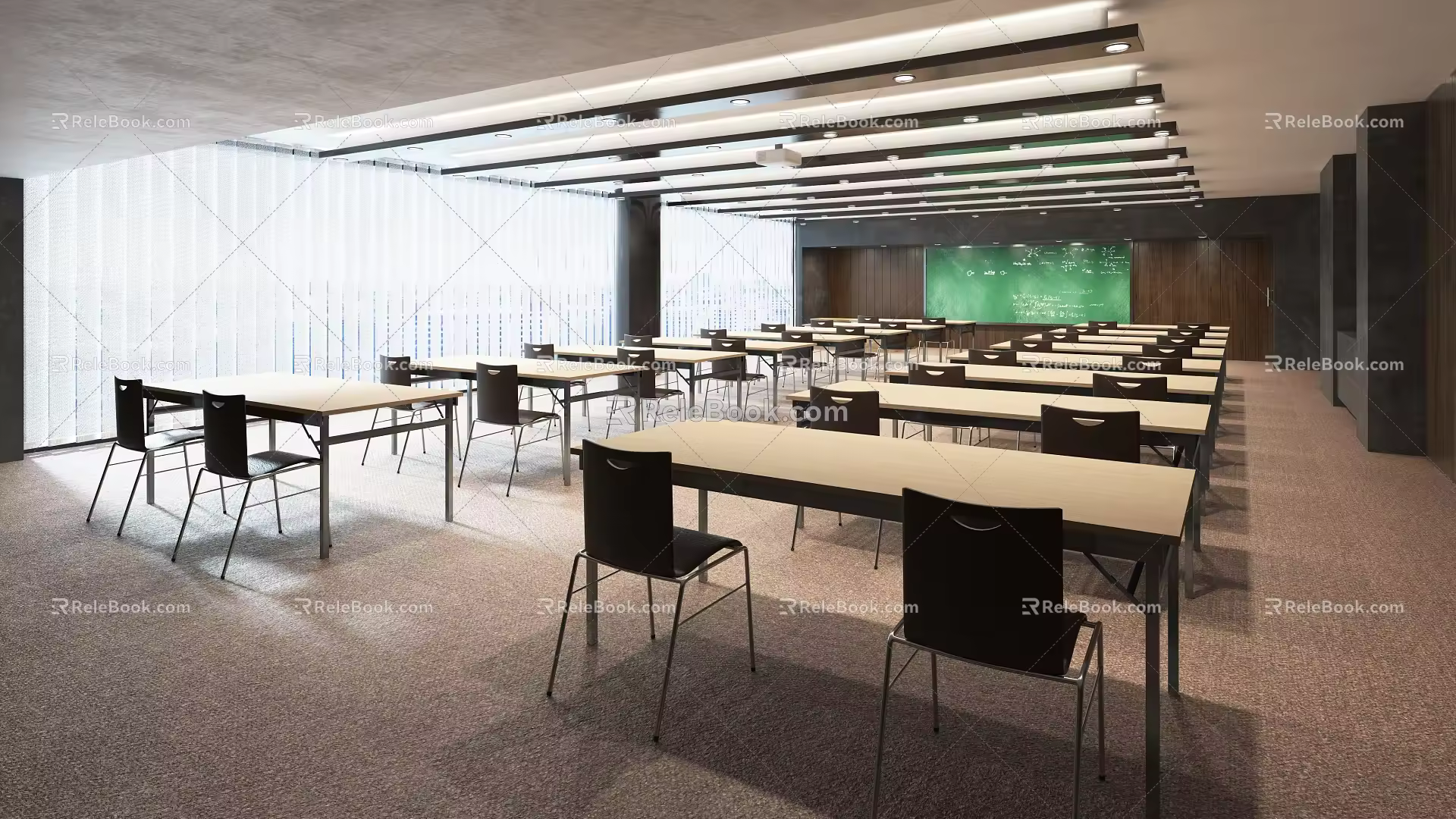 modern classroom 3d model