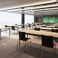 modern classroom 3d model