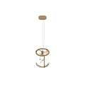 Modern Hanging Chandelier With Golden Metal Frame And Transparent Glass Design