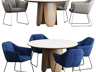 Table and Chair Combination Round Table Chair 3d model