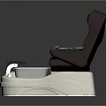 Luxury Brown Pedicure Chair With Quilted Backrest White Base And Armrests