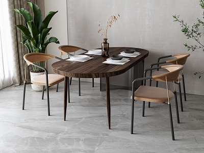 Modern Dining Table and Chair Combination model