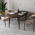 Modern Dining Table and Chair Combination 3d model