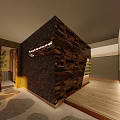 Charming Hotpot Restaurant with Wooden Building Glass Doors Chinese Signage Steps and Trees Around