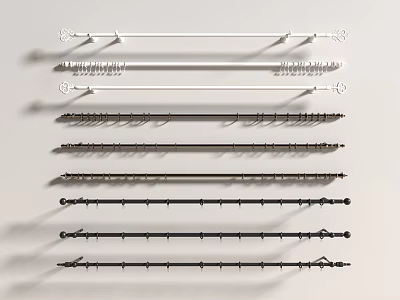Curtain Accessories With Various Durable And Stylish Curtain Rods For Home Decor 3d model