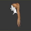 Game or Movie Character Hairstyle Featuring Orange Hair and Braided Top on White Mannequin Head