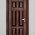 Brown Wooden Combination Doors With Classic Panel Design For Home Entrance