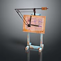 Wooden Drawing Board With Adjustable Metal Stand And Blueprint For Daily Art Supplies