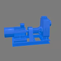 Blue Industrial Electric Motor Driven Pump Equipment with Base Frame Components 3d model