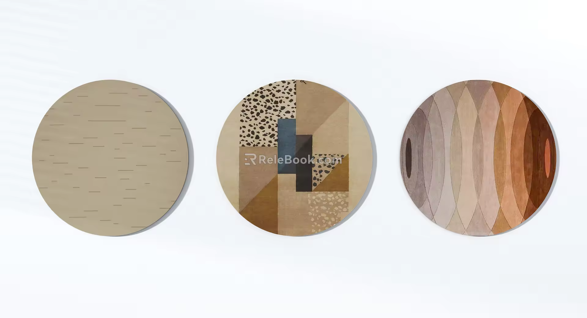Modern Round Carpet Mikinka Geometric Round Carpet Combination 3d model