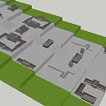 Ancient Chinese Architecture Courtyard With Wooden Pillars And Traditional Roofs