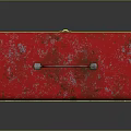 Red Metal Toolbox With Textured Surface And Sturdy Handle For Hardware Storage