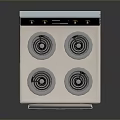Electric Cooker Oven Combo With Four Burners Digital Control And Glass Door