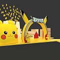 Yellow Exhibition Booth Design With Red White Elements VINNIE Logo And Decorations 3d model