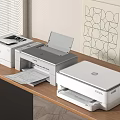 Efficient Modern Office Workspace With Multiple Printers And Essential Office Appliances 3d model