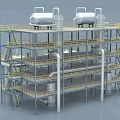 Industrial Equipment With Large Metal Tanks Multi Level Frames And Piping Systems