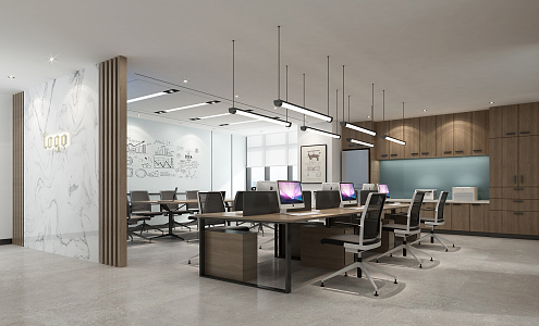 modern public office area office 3d model