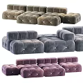 Modular Sectional Sofas In Various Colors With Velvet Upholstery And Tufted Details For Living Room