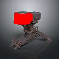 Game Movie Character Red Top Mechanical Robot With Tripod Base Structure